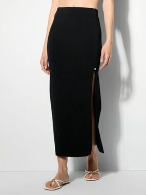 Wild Fable Black Pearl Side Slit Sweater Maxi Skirt
